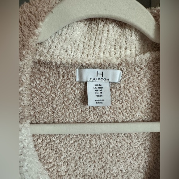 H by Halston Beige Plaid Fuzzy Soft Double Breasted Teddy Coat Size: M - Picture 4 of 5